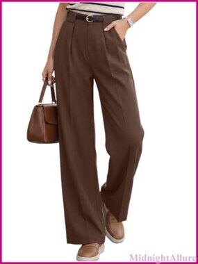 Wide Leg High Waist Dress Pants Business Casual Trousers